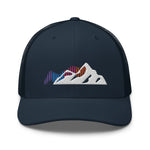 Aurora Mountains Embroidered Trucker Cap