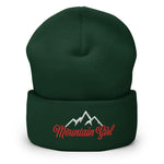 Mountain Girl Embroidered Cuffed Beanie