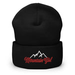 Mountain Girl Embroidered Cuffed Beanie