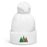Wild Pom Pom Embroidered Beanie