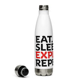 Eat Sleep Explore Repeat teräksinen termosjuomapullo